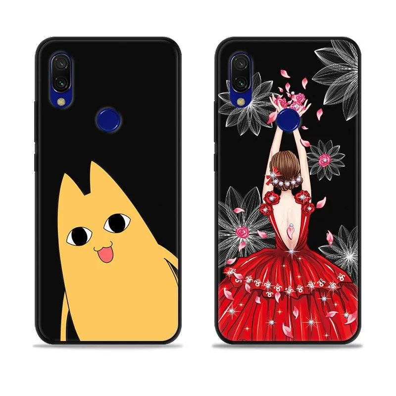 Чехол для девочки в красном платье Xiaomi Redmi 7 чехол мобильного телефона из ТПУ с