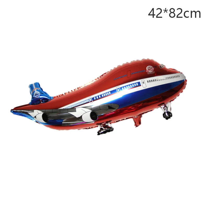 airliner red Игрушечный автомобиль для маленького мальчика, самолет, поезд, воздушный шар для дня рождения, декоративный шар, Микки, воздушные шары из фольги, Детские вечерние принадлежности - Цвет: airliner red