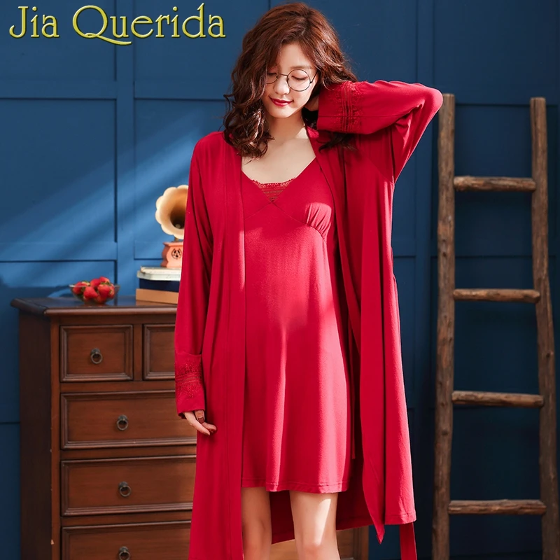 Женский халат с v образным вырезом и открытой спиной J & Q Nuisette Femme De Nuit комплект из 2