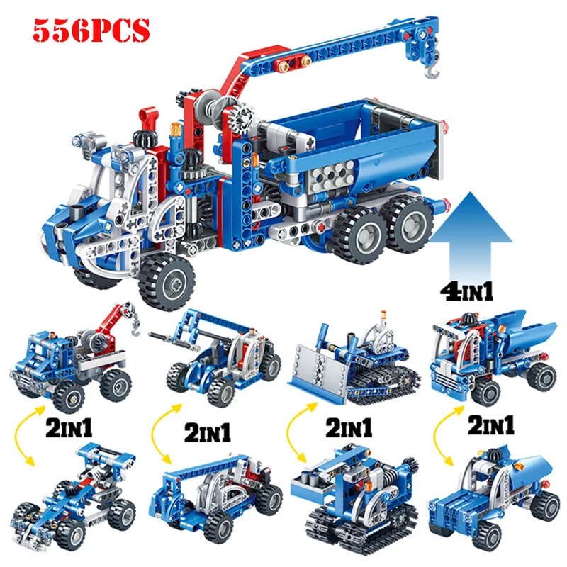 556 шт. 4 в 1 инженерных подъемный Автопогрузчик грузовик машина строительные блоки