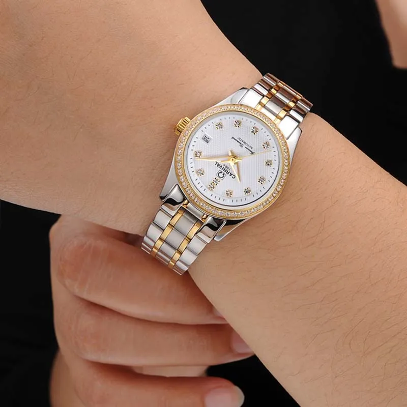 Карнавал смотреть Для женщин автоматический Diamond Dial механические световой