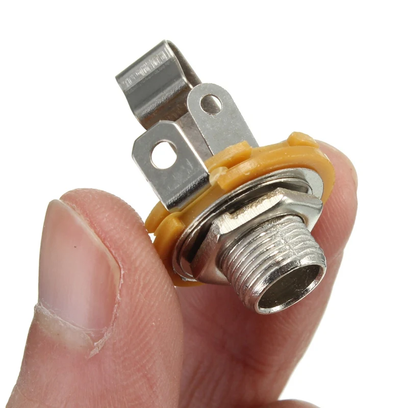 

10pcs/Set 1/4 inch Jack Sockets Guitar Accessories Female Panel Mount For Acoustic Electric Guitar/Bass Musical Instruments