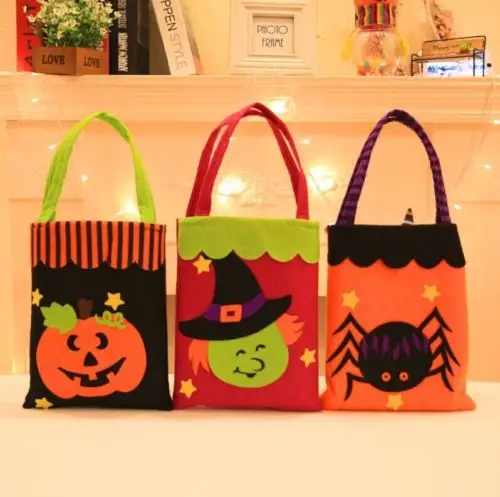 

Halloween Non-Woven Handbag Children's Pumpkin Bag Candy Bag Gift Bag HOT