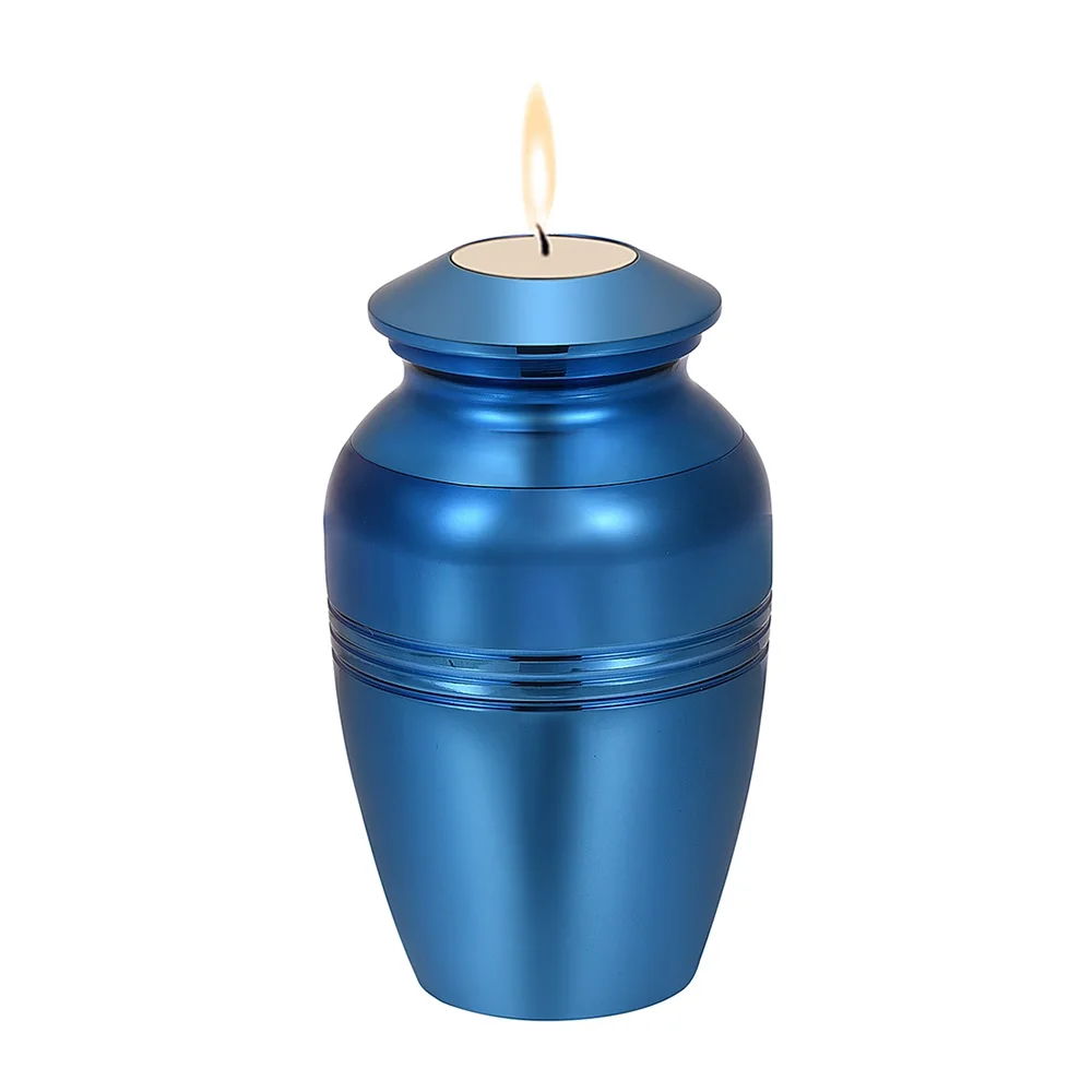 Royal Blue Потеря любви кремации урны для человеческого пепла на память из нержавеющий стали памятный урн подсвечник похорон шкатулка 75 мм* 45 мм - Окраска металла: Royal Blue