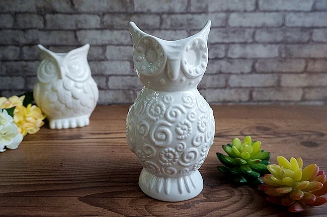 Белая керамическая сова coruja украшение для дома горшок с совой ваза цветов