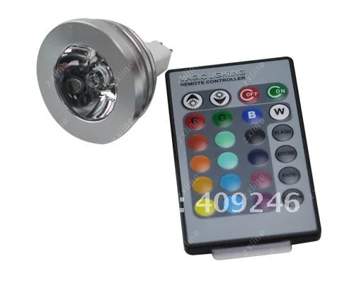 MR16 3W RGB Вспышка светодиодные лампы + пульт дистанционного управления 16 видов