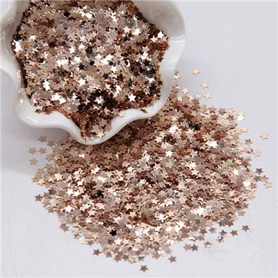 4mm star champagne Разноцветные Блестки цвета шампанского 3 мм-10 мм, блестящая чашка, плоские круглые ПВХ блестки, свадебные поделки, блестки, швейные украшения, аксессуары для творчества - Цвет: 4mm star champagne