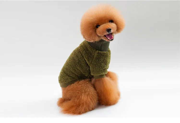 Sueter para perro, одежда для собак с высоким воротником, свитер chandail pour chien, однотонный флисовый свитер для собак, зимняя одежда для собак