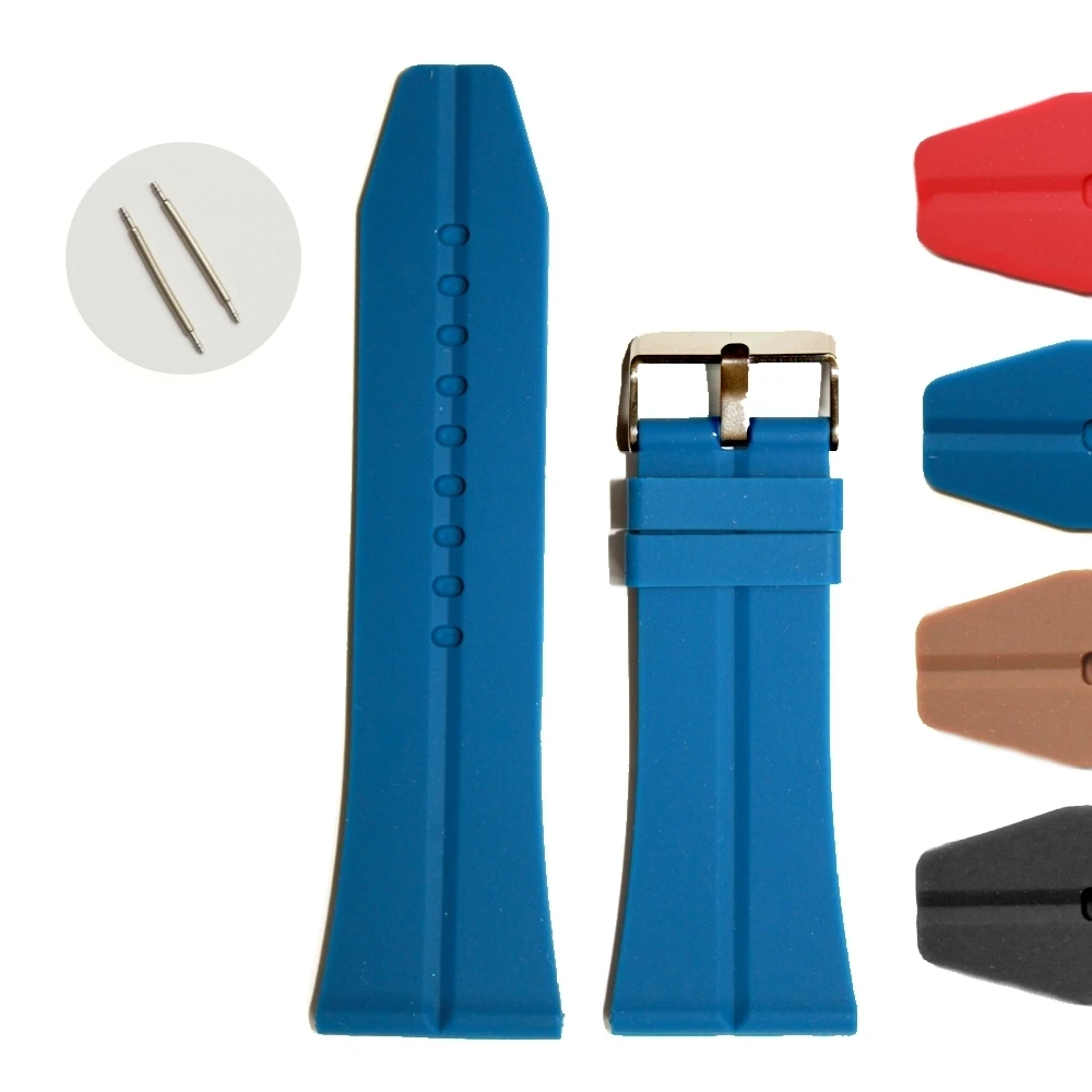 Ремешок силиконовый для мужских и женских часов резиновый браслет ремонта