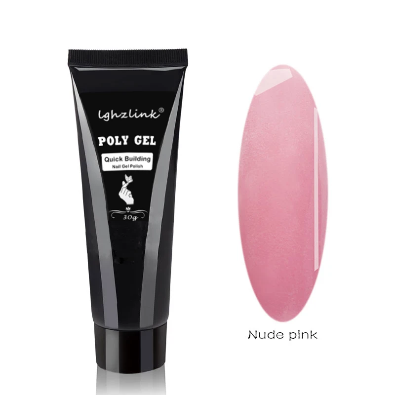 nude-pink 30 мл полигелевый кристаллический удлиняющий УФ-гель для наращивания ногтей светодиодный полигель для дизайна ногтей Гель-лак желе акриловый строительный УФ-лак для ногтей - Цвет: nude-pink