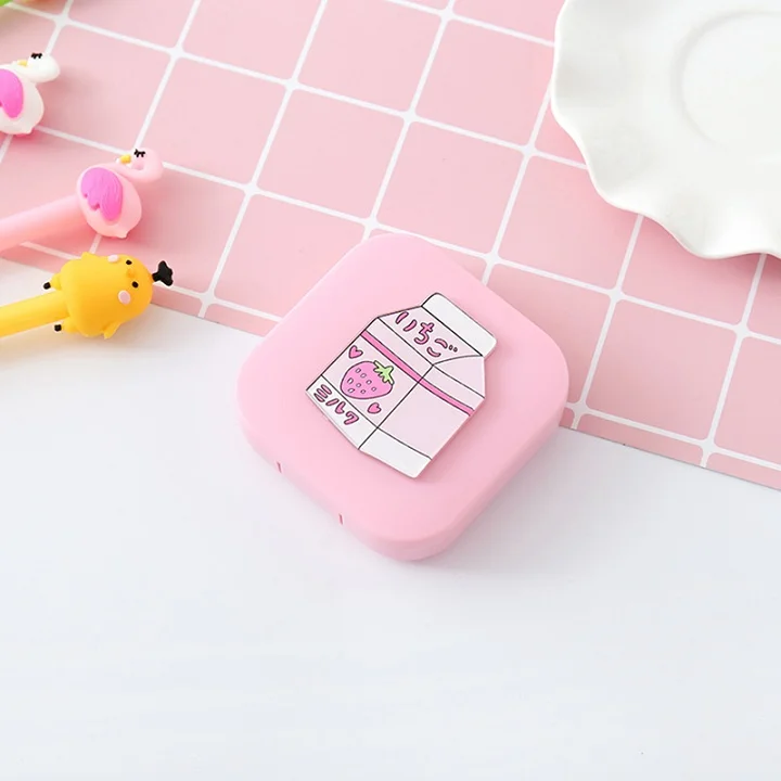Milk carton Сейлор Мун милый розовый чехол мультфильм подарок очки-невидимки чехол изысканная коробка для хранения с зеркалом портативный подарок для девочек - Цвет: Milk carton