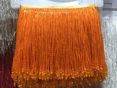 orange Черный тяжелый шарик бахрома кисточка отделка для танцевального костюма, от кутюр платье отделка бисером бахрома - Цвет: orange
