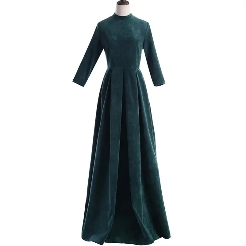 2018 Vestido женское платье плюс размер бархатное длинное с длинным рукавом | Женская