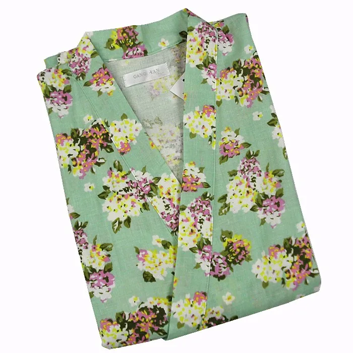 Хлопковые халаты, летние хлопковые халаты для женщин, хлопковое кимоно, цветочные халаты для спа, женские пижамы, японское кимоно юката