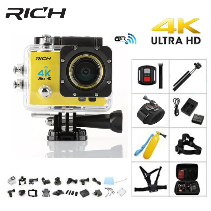Богатая Экшн-камера Q5H pro 4 K, WiFi, Ultra HD, Full 1080 P, Экшн-камера s, водонепроницаемая подводная камера, камера на шлем, Спортивная камера s go