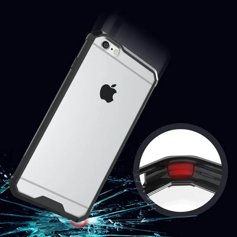 Противоударный бронированный чехол для Iphone 6 Plus с двумя SIM картами прозрачная