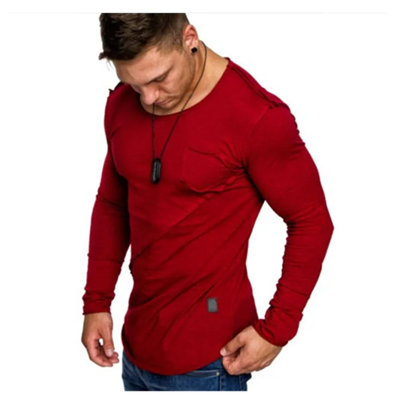 Мужская футболка с длинным рукавом Забавные футболки модные повседневные