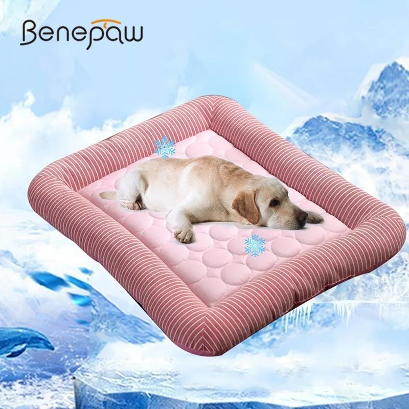 Benepaw Летний дышащий охлаждающий коврик для собак экологически чистые моющиеся кровати для щенков для средних и мелких собак, матрас для домашних животных