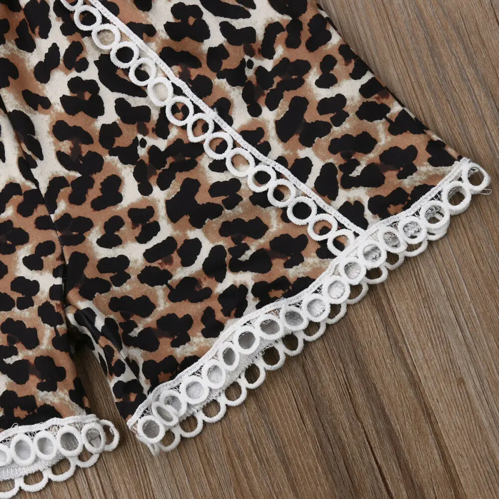 Новый детский комбинезон одежда для маленьких девочек Леопардовый безрукавный с