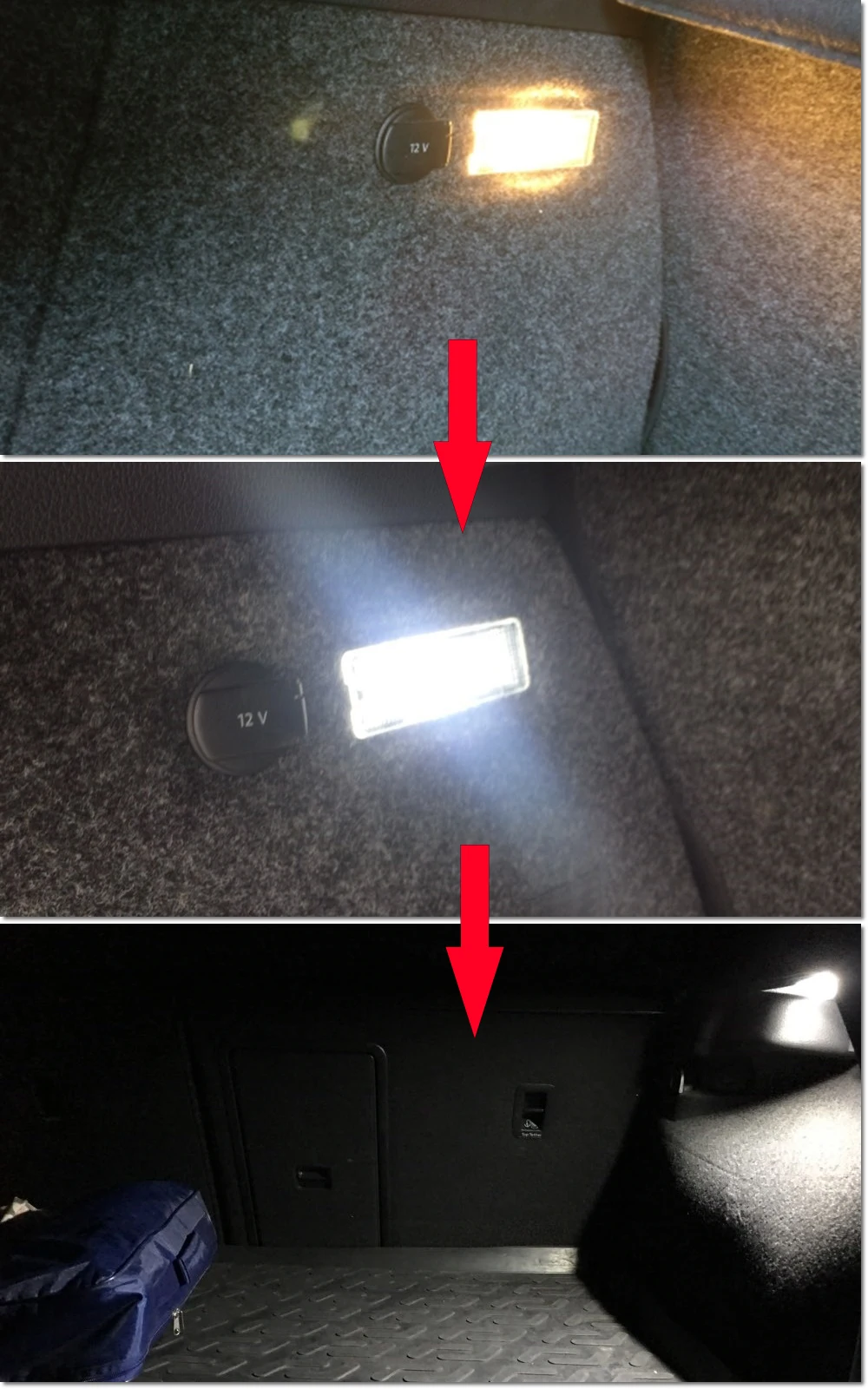 1х светодиодный багажный отсек для багажника 12 В для VW Caddy Eos Golf Jetta Passat CC Scirocco Sharan Tiguan Touran Touareg T5