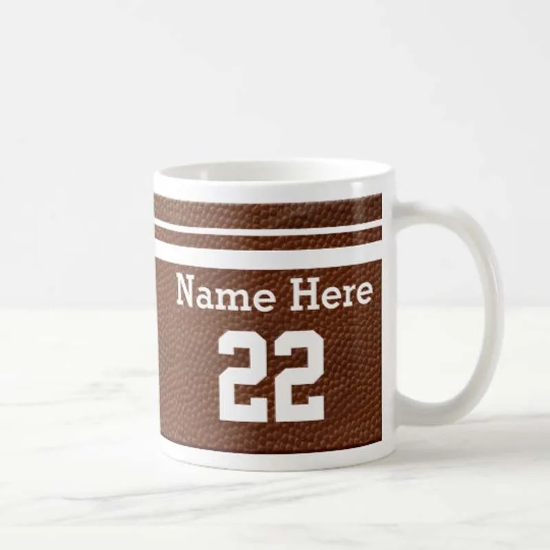 

Personalized Football Team Mugs Nnme and Number Children Tea Cup Sweet Funny Mugs Cups for Girlfriend Boyfriend Novelty Valenti