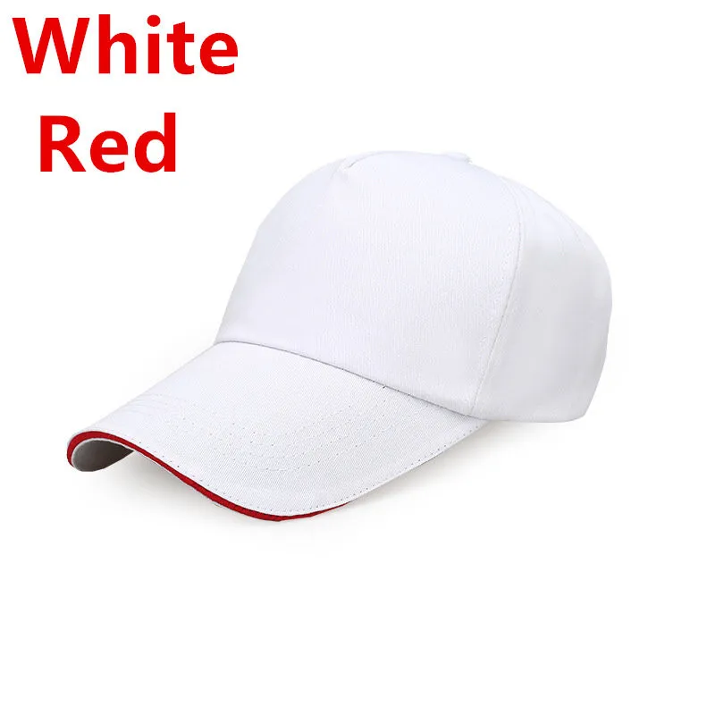 1 шт. на заказ хлопковая бейсболка с принтом логотипа текст фото вышивка Gorra повседневные однотонные шапки бейсболки для мужчин и женщин - Цвет: White