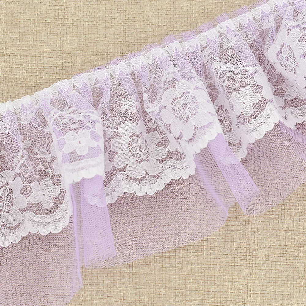 Lychee 1 ярд двойная плиссированная сетка кружевная лента для шитья сделай сам