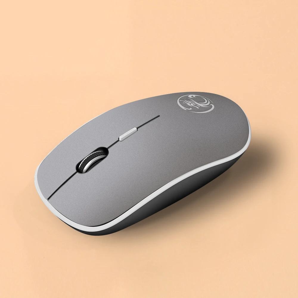 Gray Беспроводная мышь, компьютерная мышь, 2,4 ГГц, 1600 точек/дюйм, USB, эргономичная мышь для ПК, ноутбука, мини, бесшумная, Mause, оптическая, матовая, бесшумная мышь - Цвет: Gray