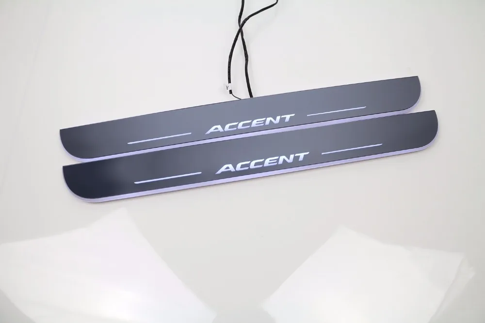 WOOBEST водонепроницаемый ультратонкий акриловый светодиодный порог для hyundai accent, светодиодный движущаяся дверная накладка, светильник, 2 шт