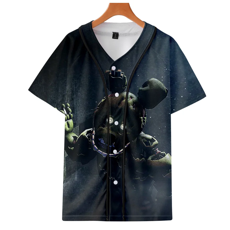 Футболка с принтом пять ночей рисунком персонажей из игры в Фредди бейсбольная