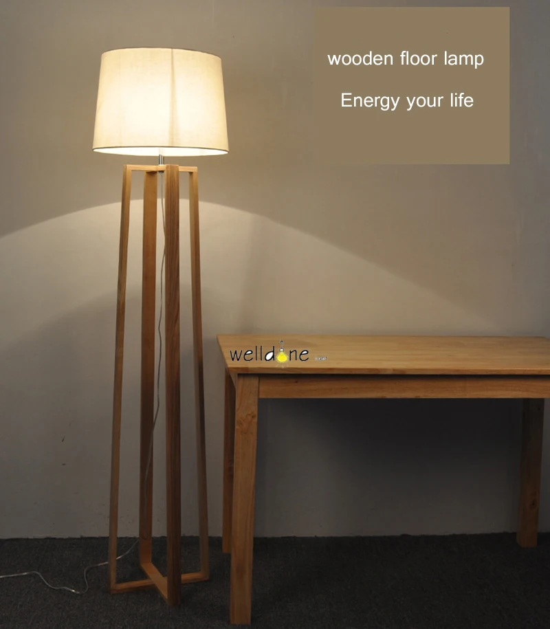 Нордическая Минималистичная деревянная Напольная Лампа вертикальные лампы из