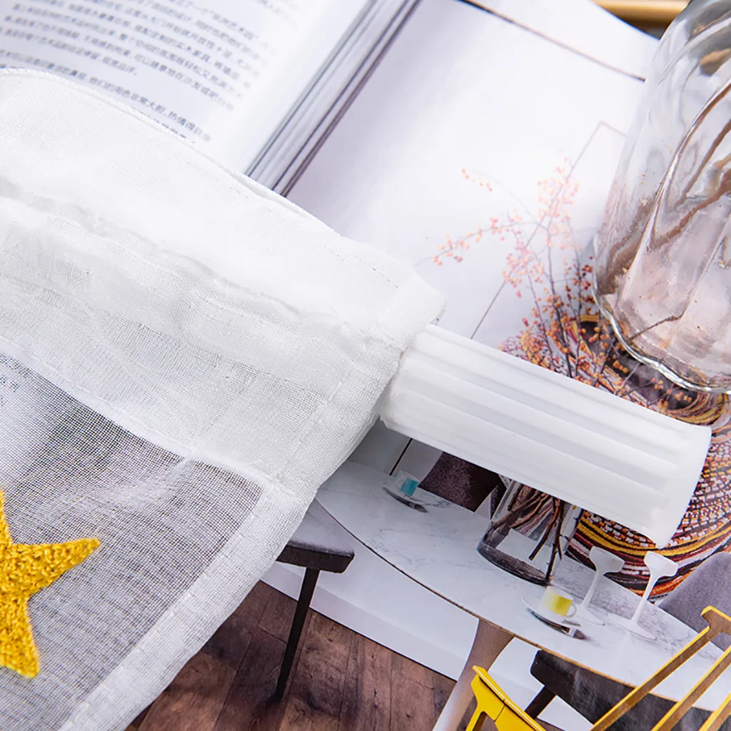 1Pcs Romantic Star Embroidery Voile Curtain Delicate Pelmet Net Curtains Home Window Screening Valance Decoration 100x50cm | Дом и сад