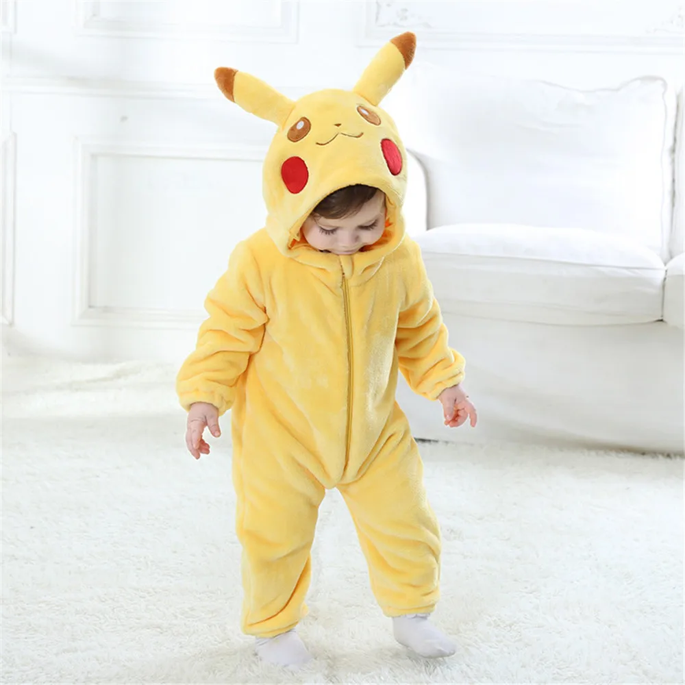 Детский Костюм Пикачу для маленьких девочек Комбинезоны Хэллоуина карнавальные