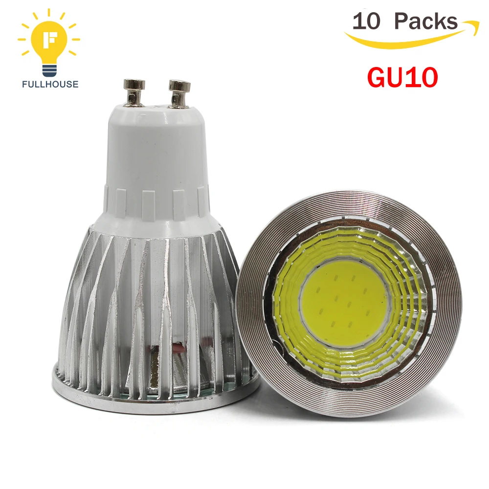 10 шт./лот GU10 AC 85 265 V светодиодный COB прожектор управляемый 9 Вт 12 15 Светодиодный