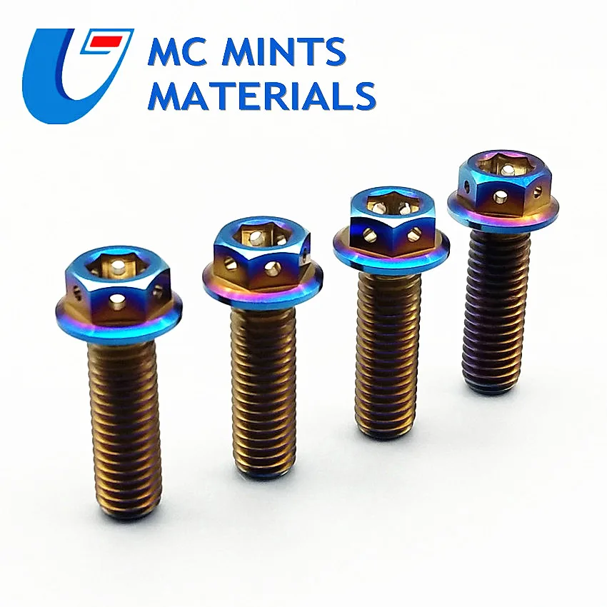 Титановый болт для модификации мотоцикла тормозной суппорт M8 x15-50mm DIY Ti Болт сгоревший синий цвет Ti винты Ti крепежные детали 2 шт