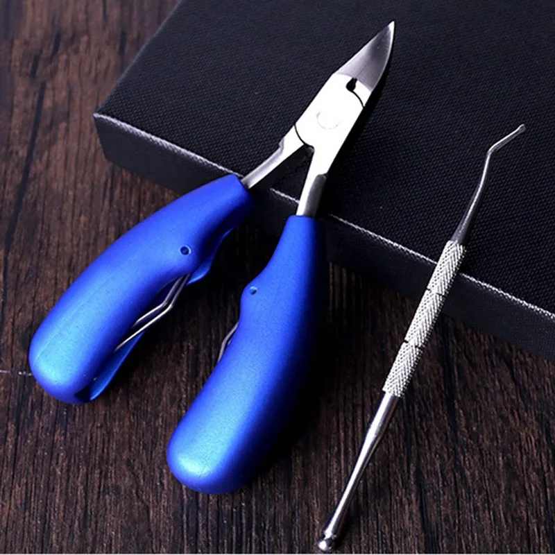blue Нержавеющая сталь ногтей ножницы для кутикулы ногти на руках, ногти на ногах Scissor щипцы для кутикулы ногтей Обрезка Набор инструментов для маникюра - Цвет: blue