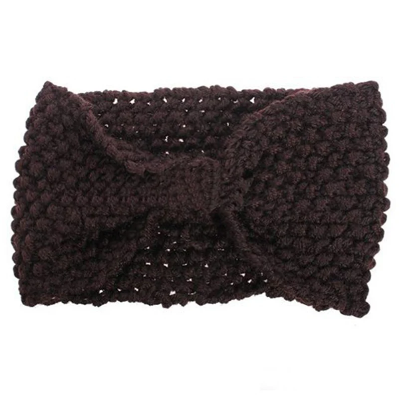New Hair Accessories Winter Crochet Flower Bow Knitted Headwrap Headband Ear Warmer Muffs Band Fashion |