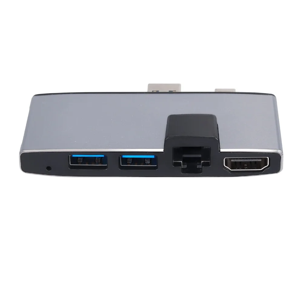 ESYNiC портативный для Surface Pro концентратор с 1000 м Ethernet LAN+ 2 порта USB 3,0+ Mini DP к HDMI+ SD/TF(Micro SD) Адаптер для карты памяти