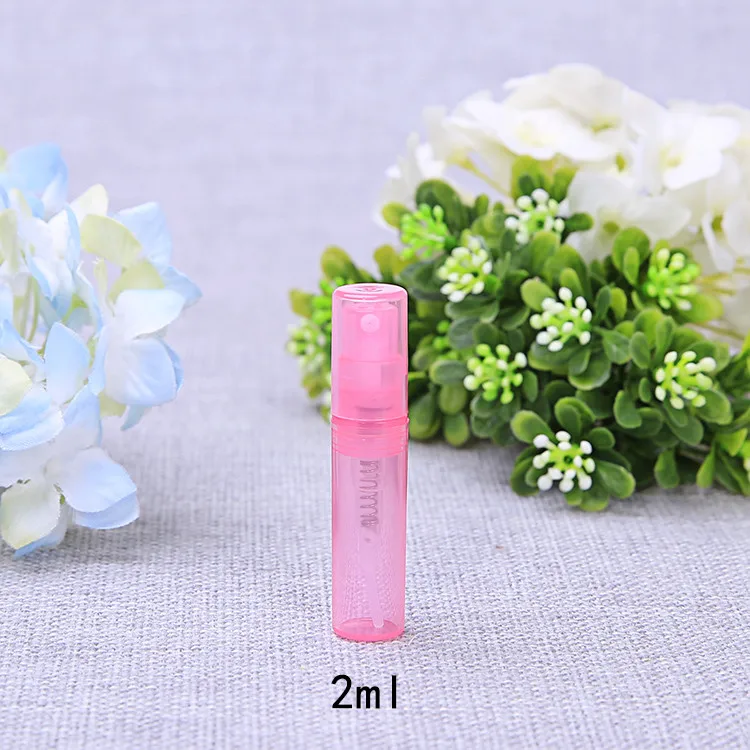 200 шт./лот 2 мл розовая маленькая многоразовая флакон для духов прозрачный