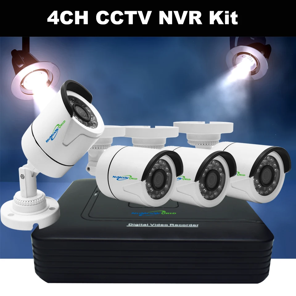 4 канала 1080P NVR комплект с 4 шт наружная CCTV IP камера 720P сетевой видеорегистратор набор домашняя система наблюдения