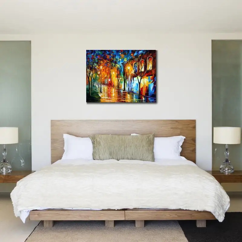 Landscape Modern paintings with Palette knife art oil on Canvas chill energy Handmade high quality | Дом и сад