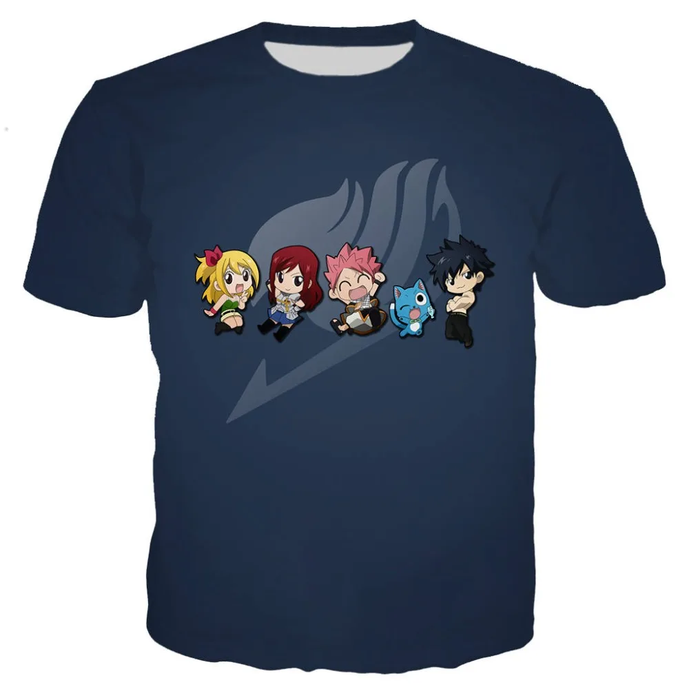 

Anime Fairy Tail t shirt men/women 3D printed t-shirts Short sleeve Harajuku style tshirt streetwear tops