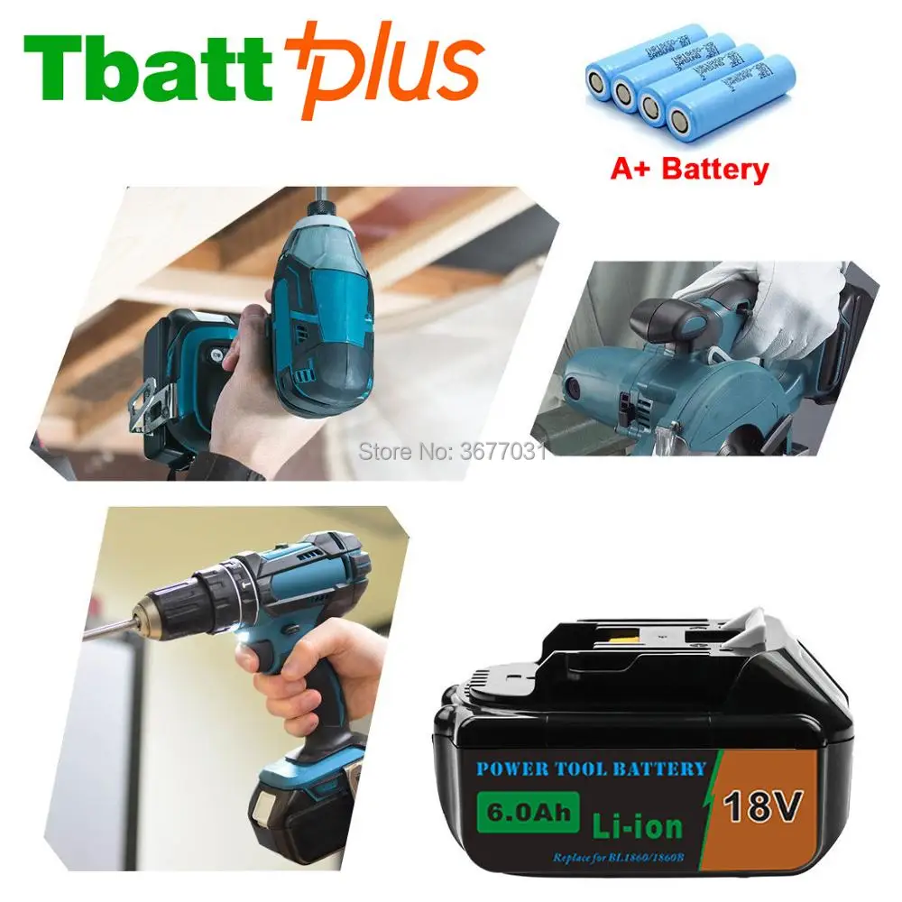18 В 6.0Ah BL1860B литий-ионная Батарея со светодиодным индикатором для Makita BL1850 BL1840 BL1830