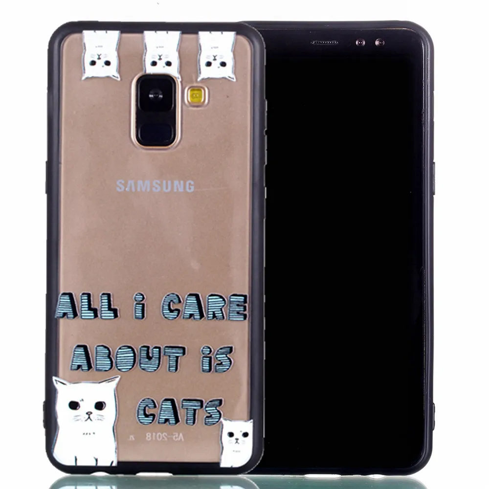 Прозрачный дурмана и чехлы для телефонов с рисунком &quotдля samsung A8 2018 мягкий