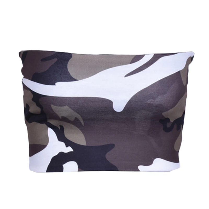 Женский топ без бретелек повседневный топ-бюстье с камуфляжным принтом