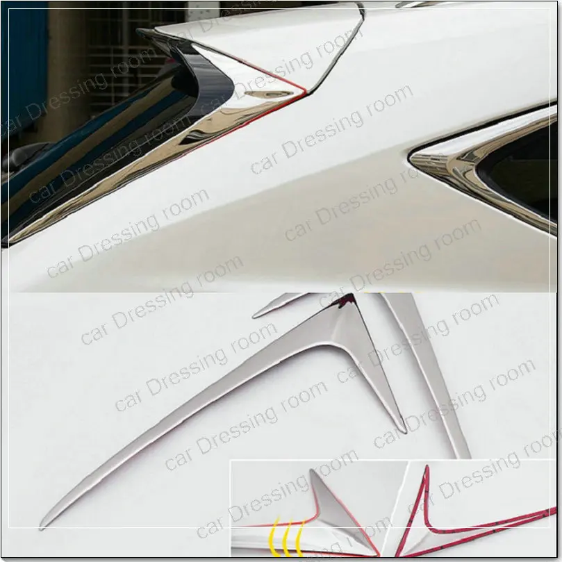 Car styling Stainless steel highlights the triangle after decoration for LEXUS  NX200 200T 300H 2pieces/lot