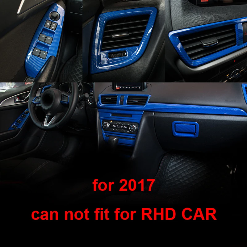 Для Mazda 3 Axela 2017 синее углеродное волокно внутреннее украшение|Лепнина для
