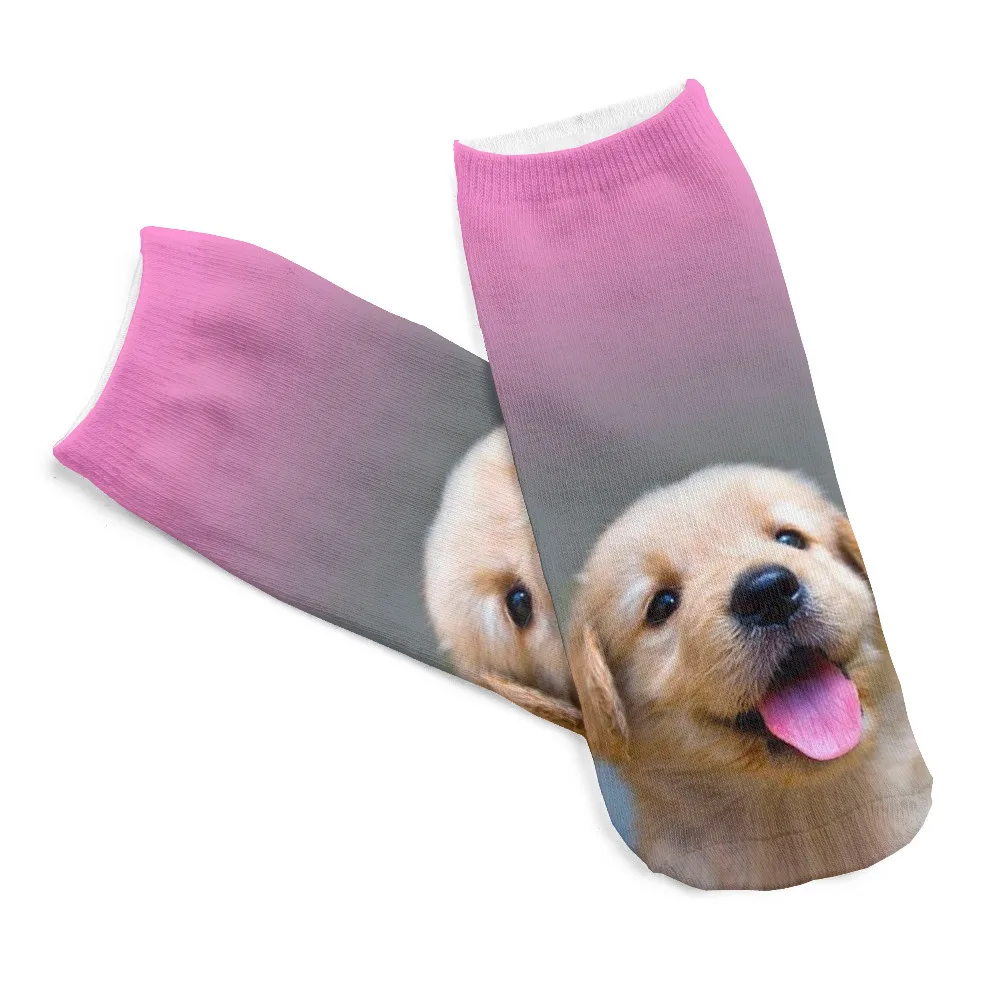 Хлопковые носки с 3D принтом 1 пара повседневные стильные низкие в виде собак
