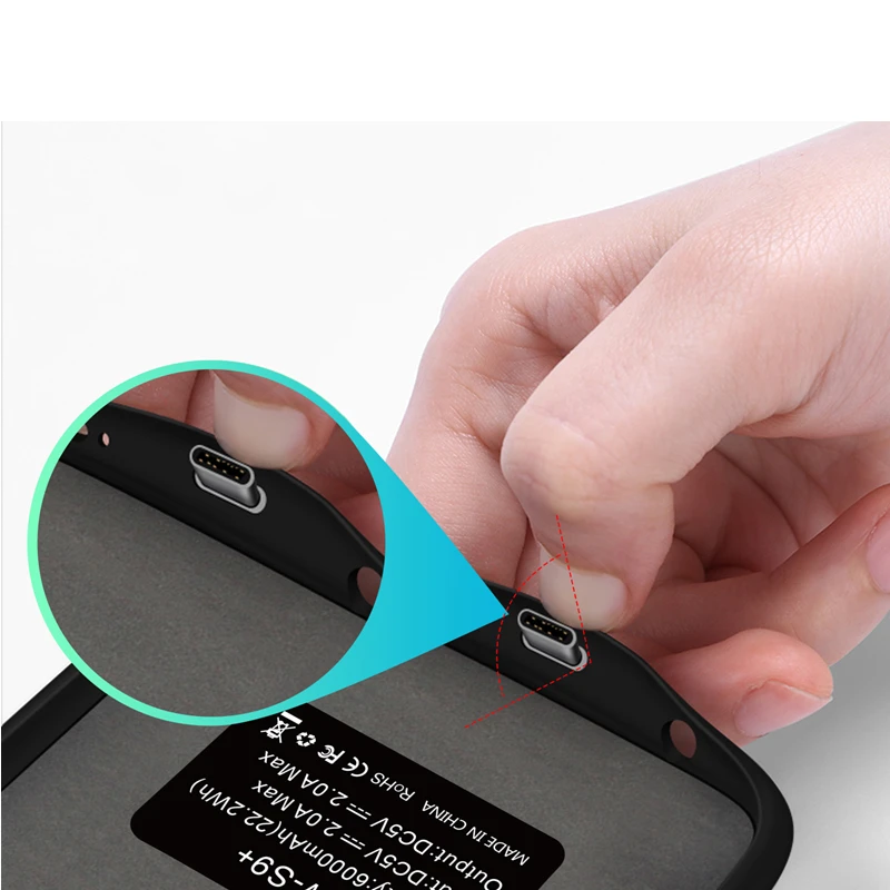 

ZKFYS 5000mAh Portable Ultra Thin Fast Charger Battery Case For Samsung Galaxy S9 External Backup Power Bank Battery Case