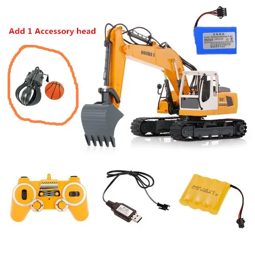 B Version 2 battery Большой электрический RC экскаватор из сплава 1:16 17CH 64 см 3-1 дрели Grab RC дистанционное управление Многофункциональный экскаватор грузовик игрушка VS 1580 - Цвет: B Version 2 battery